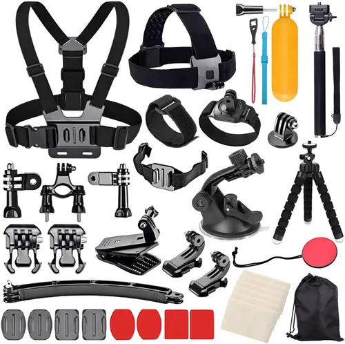 Kit de accesorios para GoPro Hero 13 12 11 10 9 8 Max 7 6 5 4 Negro GoPro 2018 Sesión Fusion Plata Blanco Insta360 DJI SJCAM APEMAN AKASO y otras