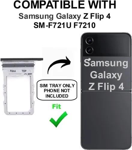 Miniatura 2 de Bandeja de repuesto para tarjeta SIM para Samsung Galaxy Z Flip 4 SM-F721U F7210 (negro/grafito)
