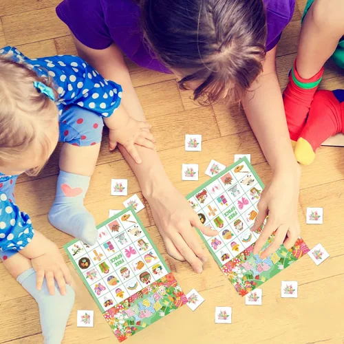Miniatura 4 de JGCWorker Juego de bingo para el día de Pascua, suministros de fiesta divertidos para niños y adultos, 24 jugadores, coloridas tarjetas