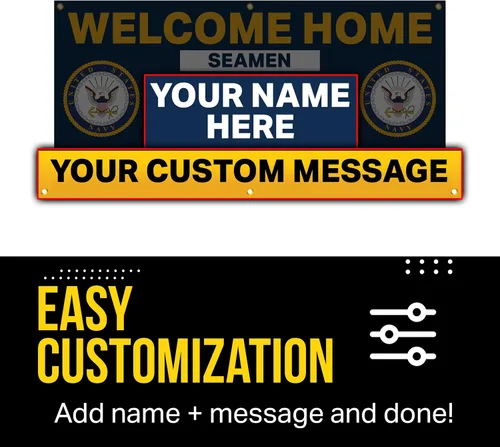 Miniatura 2 de Cartel militar personalizado de bienvenida a casa por DOT4DOT – Letrero personalizado personalizable para bandera del ejército de Estados Unidos