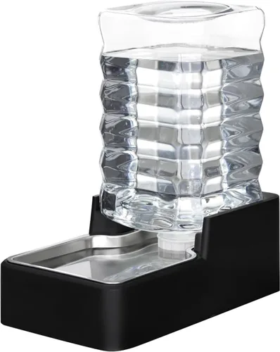 Miniatura 8 de RIZZARI Comedero automático de agua para mascotas de acero inoxidable: Dispensador automático a prueba de fugas por gravedad de 8.5L en color negro