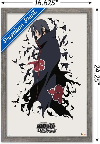 Miniatura 3 de Trends International Naruto Shippuden - Póster de pared de Itachi, 14.725 x 22.375 pulgadas, versión enmarcada de madera de granero