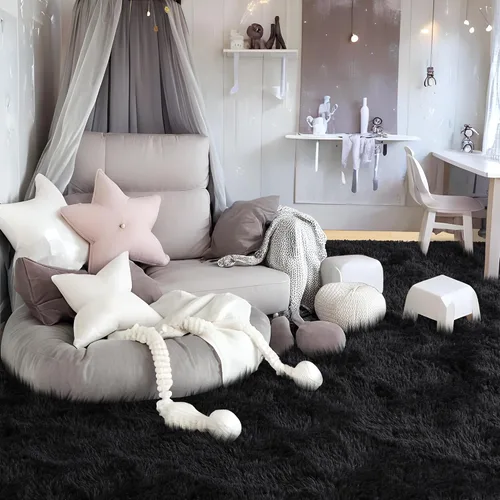 Miniatura 5 de Foxmas Alfombras de Área Suaves y Esponjosas para Dormitorio, Habitación de los Niños, Alfombra Lanuda de Felpa para Guardería, Alfombras Peludas