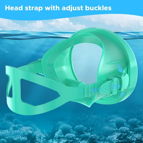 Miniatura 4 de Máscara de buceo, máscara ovalada de buceo para adultos, equipo de esnórquel, máscara de buceo libre, gafas para esnórquel, máscara de natación