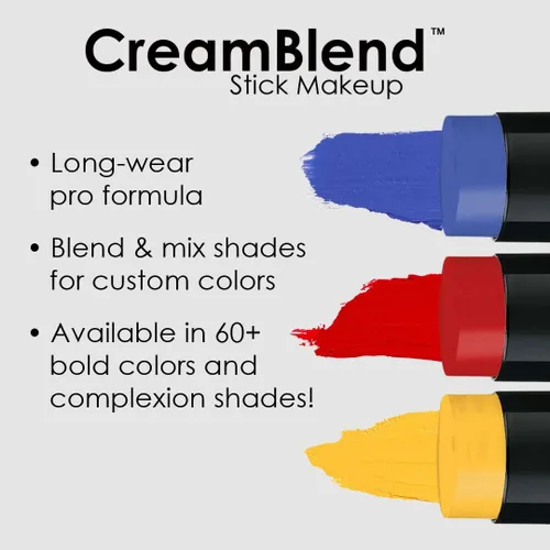 Miniatura 6 de Mehron Makeup CreamBlend Stick Pintura para la cara, maquillaje corporal y crema base Perfecto para Halloween.75 oz (21 g) (Verde)