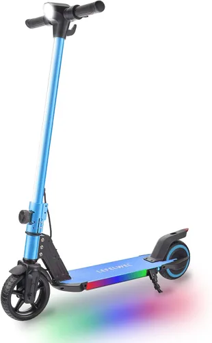 Patinete eléctrico para niños de 6 a 14 años, motor de 150W, 4/7/11 mph, tiempo de conducción de 60 minutos, velocidad ajustable, pantalla LED,