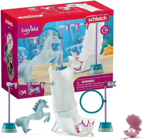 Schleich bayala, regalos de unicornio para niñas y niños, juego de 18 piezas de torneo submarino mágico con juguetes de animales de sirena, a partir