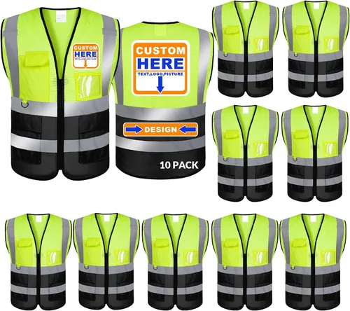 Miniatura 31 de BeautyWill Chaleco de seguridad personalizado con logotipo reflectante de alta visibilidad Clase 2 de alta visibilidad Seguridad Chaleco de trabajo