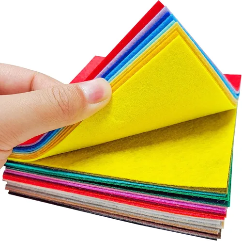 Miniatura 4 de Jtnohx Hojas de fieltro, 32 piezas de tela de fieltro, fieltro de color de 5 x 5 pulgadas para manualidades, cuadrado de fieltro rígido para costura