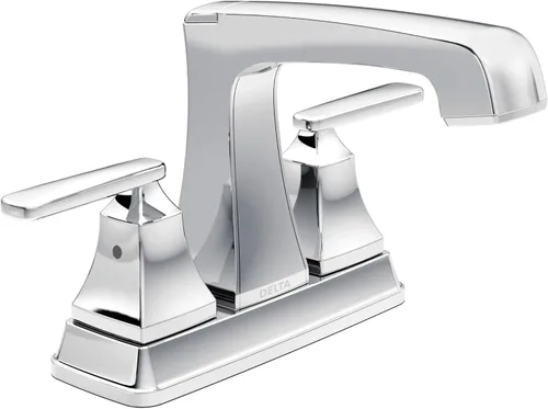 Delta Faucet Ashlyn - Grifo de baño central cromado, grifo de lavabo de baño, tecnología de sello de diamante, ensamblaje de drenaje de metal,