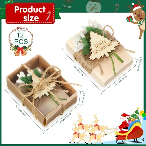Miniatura 2 de Hoolerry Jabón Perfumado Artesanal Favor de Navidad Jabones Artesanales, Barras de Jabón Artesanal Set de Navidad Decoraciones para Relleno