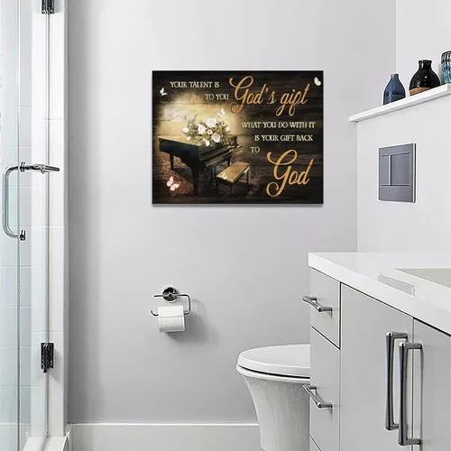 Miniatura 5 de eiffecho Decoración de Arte de Música de Piano para Pared Tu Talento Es el Regalo de Dios Pinturas para Pared Decoración Pianista Músico Regalo
