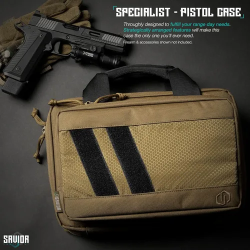 Miniatura 2 de Savior Equipment Specialist Series Tactical Double Scoped Handgun Firearm Case Pistol Bag For Outdoor Hunting Shooting Range, Lockable Compartment