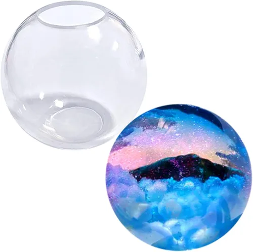 Miniatura 10 de Molde de silicona de esfera para resina epoxi, fabricación de joyas, cera de velas, jabón casero, bomba de baño, una sola pieza, 2.4 pulgadas