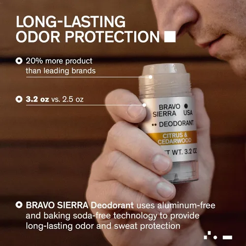 Miniatura 2 de Bravo Sierra - Desodorante sin aluminio para hombres, paquete de 1, contiene ingredientes naturales, protección duradera contra olores y sudor