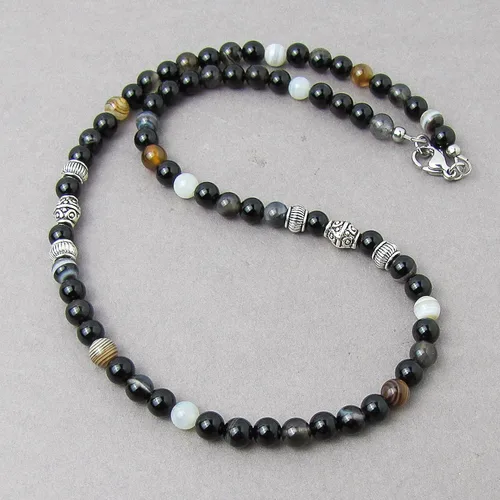 Miniatura 8 de Mami's Gem Studio Collar para hombre, piedra preciosa de 0.236 in, colección de estilo elegante, hecho a mano en Estados Unidos