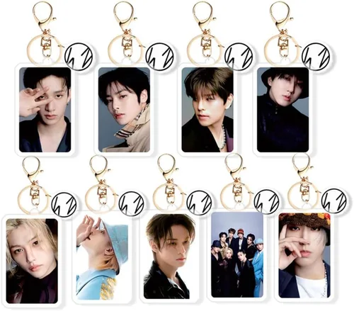 Miniatura 3 de KPOP - Llavero para niños callejeros, 5 estrellas, álbum de miembros, impresión de fotos, acrílico, llavero, bolsa, colgante, BangChan, Felix