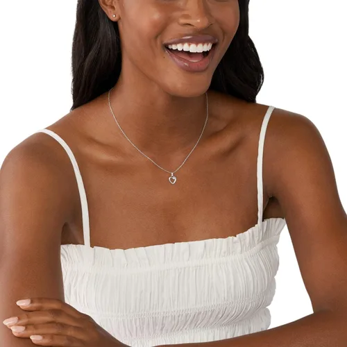Miniatura 6 de Skagen Juego de collar y aretes de plata de ley Elin y diamantes cultivados en laboratorio para mujer (modelo SKJS0035SET), Plata esterlina