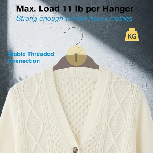 Miniatura 6 de Perchas de plástico para ropa, perchas de goma antideslizantes mejoradas, perchas de ropa duraderas no aterciopeladas, 15.7 pulgadas para ropa