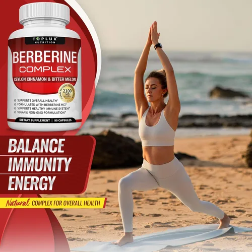 Miniatura 7 de Toplux Berberina con canela de Ceilán y melón amargo 2100 mg – Suplemento de berberina HCL de alta pureza al 97% que apoya la salud general