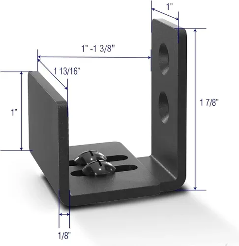 Miniatura 4 de JUBEST Guía de piso negro mate para montaje en pared, herrajes para puertas corredizas de granero de hasta 1-3/8 pulgadas de ancho y 1-1/4 pulgadas