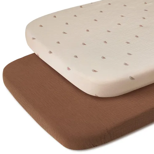 Blissful Diary Sábanas de moisés de muselina para bebés, niñas y niños, de algodón suave bohemio, ajustadas para colchón rectangular ovalado de Sol