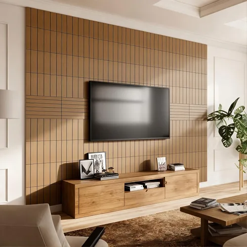 Miniatura 5 de 10 paneles de pared de listones de madera para despegar y pegar, paneles de pared decorativos de 12 x 12 pulgadas, paneles autoadhesivos con textura