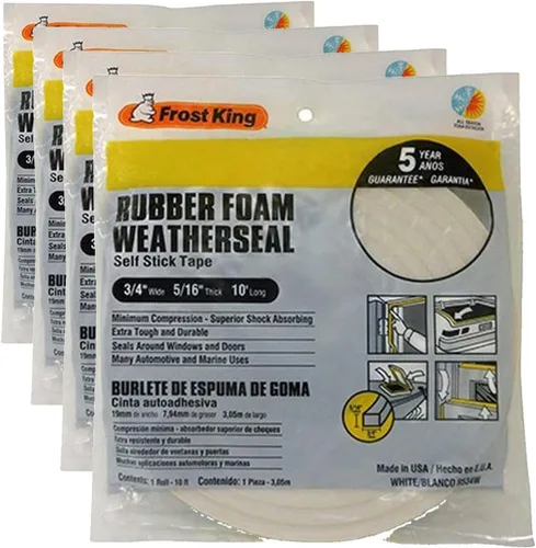 Miniatura 2 de Frost King Cinta de espuma de goma esponja R534WH 5/16 pulgadas, color blanco
