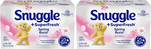 Miniatura 11 de Snuggle Plus SuperFresh - Hojas para secadora suavizantes de tela con control estático y tecnología de eliminación de olores, original, 200