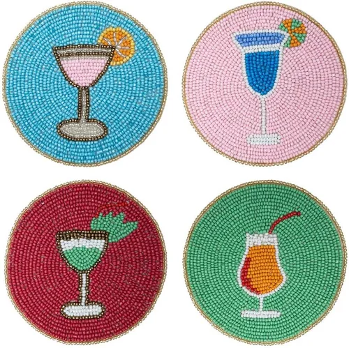 Miniatura 11 de Folkulture Juego de 4 posavasos de resina (4 pulgadas) para mesa de café, posavasos hechos a mano para bebidas, bonitos posavasos impermeables