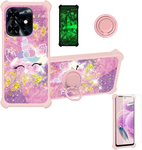 Miniatura 96 de jioeuinly JSF-DJS - Funda compatible con Nothing Phone 2a con protector de pantalla de vidrio templado, policarbonato duro + silicona suave, soporte