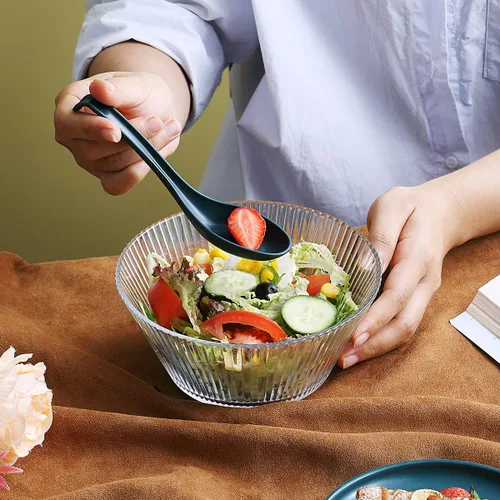Miniatura 7 de Evanda Cuchara de sopa, cuchara ecológica hecha de polipropileno de grado alimenticio, libre de BPA, fácil de limpiar, apta para lavavajillas, juego