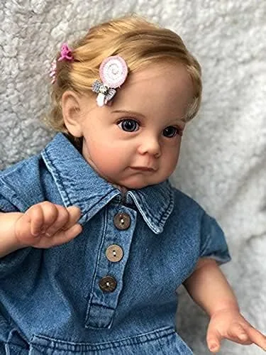 Miniatura 6 de Angelbaby Muñecas de bebé real Reborn de 24 pulgadas, 23.6 in, linda niña de silicona realista con cuerpo suave y acurrucable, juguetes y accesorios