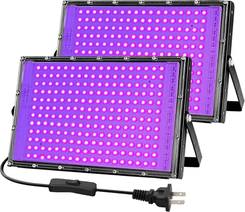 Miniatura 9 de Luces negras de 100 W para fiesta brillante, luz negra de alta potencia para interiores, luz de inundación de 395 nm, luz negra UV, reflector de luz