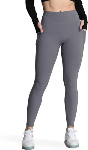 Miniatura 119 de Aoxjox Trinity - Pantalones de yoga de cintura alta con bolsillos para mujer, control de abdomen, cintura cruzada, leggings de entrenamiento suaves