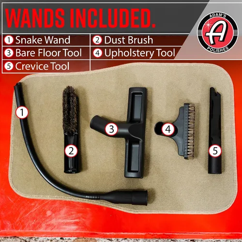 Miniatura 4 de Adam's Polishes Aspiradora montada en la pared - Aspiradora de alta calidad para detalles de automóviles para garaje o tienda Potente succión