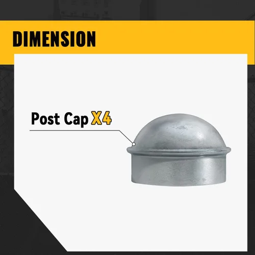 Miniatura 7 de VIVIDA Tapa para poste de valla de 2-3/8" 4 piezas, tapas de poste de enlace de cadena, acero galvanizado, para tubo de 2-3/8" OD, piezas de valla