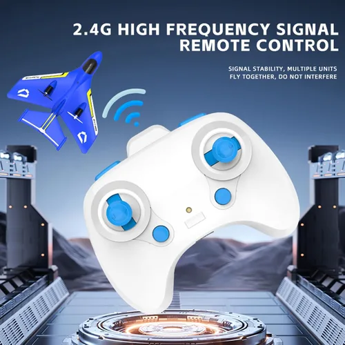 Miniatura 4 de Avión de juguete de control remoto inalámbrico, avión de planeadores de gravedad con luces, avión RC para agua, tierra y aire, avión flotador RC