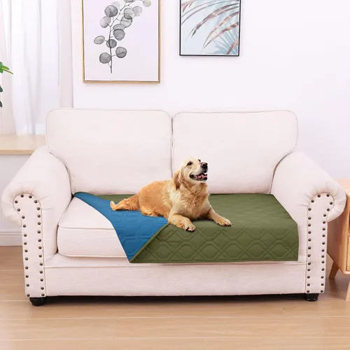 Miniatura 53 de hyha Manta impermeable para perros, manta reversible para cama de mascotas, funda suave para sofá/sillón lavable para perros, fundas impermeables