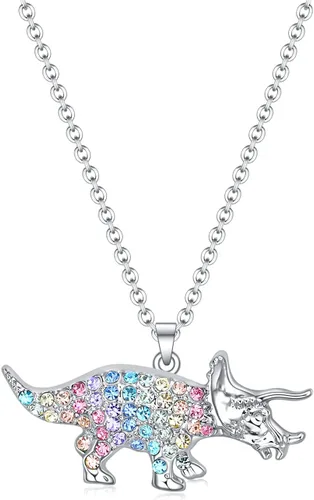 luomart Collar con dije de dinosaurio T-Rex para niñas, regalo de joyería, regalo para amantes de los animales, colgante para mujer