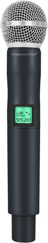 Phenyx Pro Micrófono inalámbrico profesional, micrófono dinámico UHF de 925.2 MHz, micrófono inalámbrico de metal, transmisor de micrófono de mano