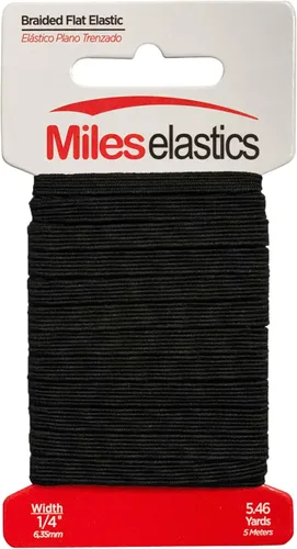 Miniatura 10 de Miles - Elástico plano trenzado, elástico, fuerte elástico, costura elástica, 1/4 pulgadas (0.250 in) por 5,46 yardas (16.4 ft), fuerte elástico