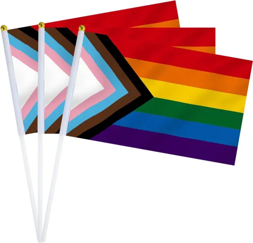 Miniatura 7 de Bandera Lesbiana Pequeña Mini Banderas de Orgullo Lésbico de Mano en Palos para Desfiles Fiestas Festivales Decoraciones Bandera de mano lesbiana