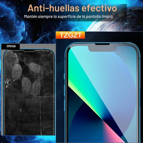 Miniatura 5 de TZGZT [True 9H+ Irrompible] Paquete de 3 para Protector de Pantalla iPhone 13 Película de Vidrio Templado, con Paquete de 3 Accesorios Protector