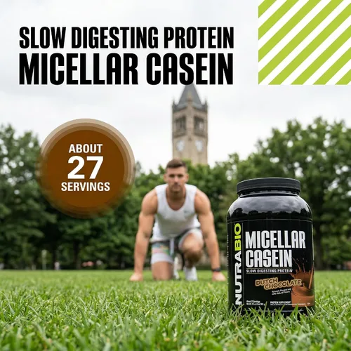 Miniatura 6 de NutraBio Proteína en polvo de caseína, polvo de casien micelar, 0.88 onzas de proteína de digestión lenta, ayuda a mantenerte lleno, recuperación