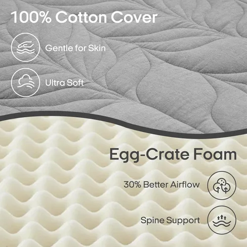Miniatura 3 de ZonLi Colchón de piso japonés tipo futón, colchón de tatami de tamaño completo, 4" de espesor, colchoneta enrollable de tatami con funda lavable Gris