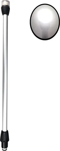 Pactrade Marine Luces LED de navegación para barcos, poste de luz blanco de 22 pulgadas (poste de repuesto, montaje empotrado), accesorios de barco