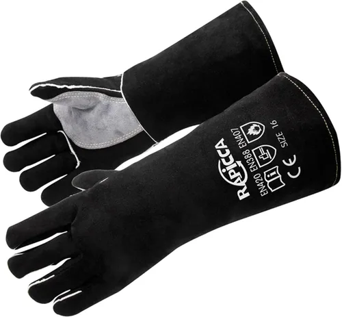 Miniatura 10 de RAPICCA Guantes de soldadura de 16 pulgadas, 662 ℉, forja/Mig/Stick de cuero extremadamente resistente al calor con costuras de Kevlar, perfectos