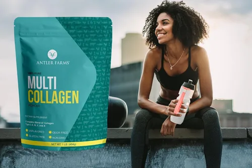 Miniatura 3 de Antler Farms - Polvo de proteína de colágeno múltiple - 5 tipos (I, II, III, V y X) Péptidos de colágeno hidrolizados 100% puros para hombres