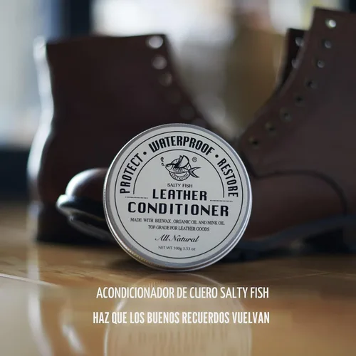 Miniatura 7 de SALTY FISH Acondicionador y Limpiador de Cuero Totalmente Natural,Hecho con Aceite de Visón y Cera de Abejas,Protege, Suaviza y Hace Impermeable